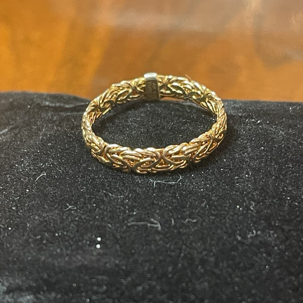 Vintage Attasay Kuyumculuk Turkey 925 Gold Over Sterling Byzantine Ring Size 9.5